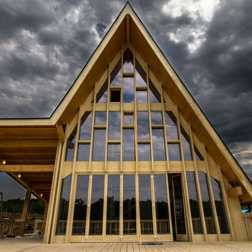 Porta finestra battente - LUXURIOUS - Accsys Technologies - in legno / a doppi vetri / a taglio termico