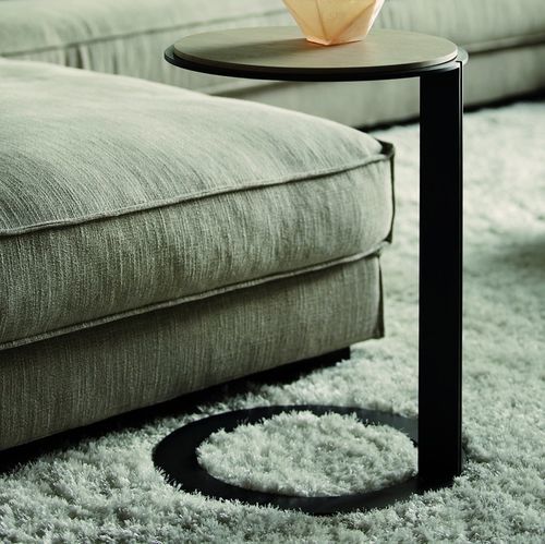 Tavolo d'appoggio contemporaneo - Ano - PH Collection - in legno / con supporto in acciaio / rotondo