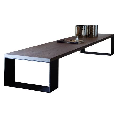 Tavolino basso contemporaneo - Belize - PH Collection - in legno / con supporto in acciaio / rettangolare