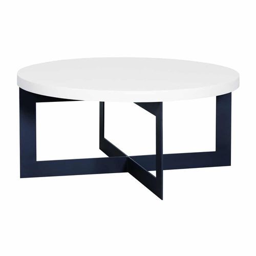 Tavolino basso contemporaneo - Cross - PH Collection - in legno / con supporto in acciaio / rotondo