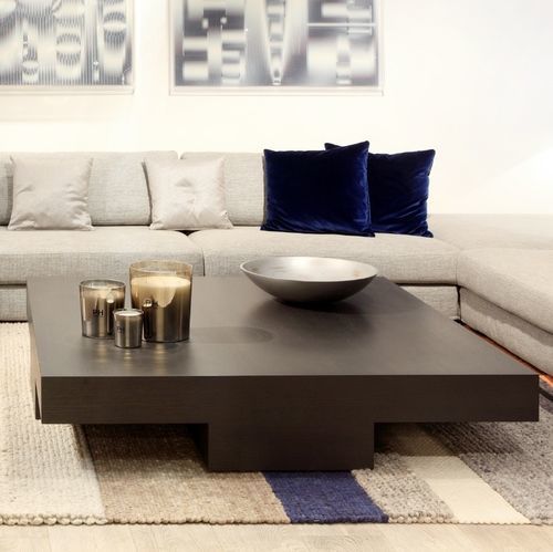 Tavolino basso contemporaneo - Garou - PH Collection - in legno / con supporto in legno / rettangolare