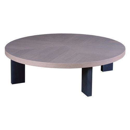 Tavolino basso contemporaneo - LUNA - PH Collection - in legno / con supporto in acciaio / rotondo