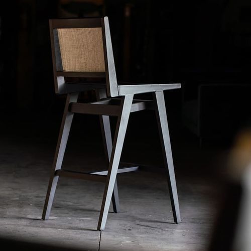 Sedia alta contemporanea - Rio - PH Collection - da interno / in pelle / in legno