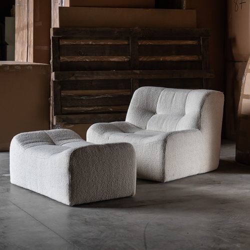 Chauffeuse contemporanea - Cloud - PH Collection - in tessuto / in legno massiccio / con poggiapiedi