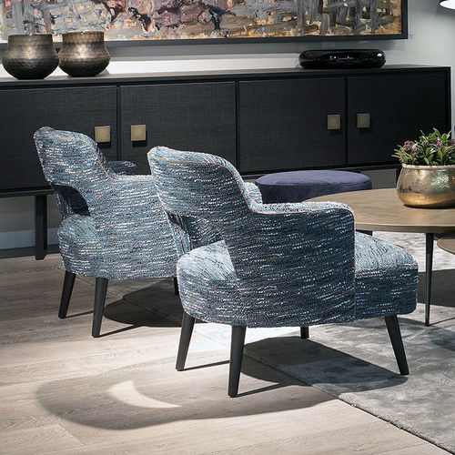Poltrona contemporanea - Oscar - PH Collection - in tessuto / in legno massiccio / blu