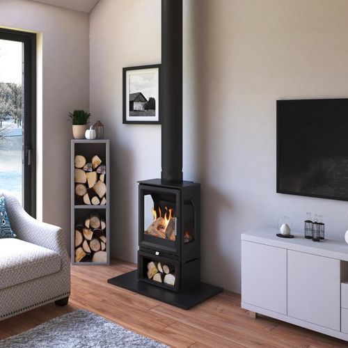 Stufa a gas - PARAGON EDGE 3S - Charlton and Jenrick Ltd  - 4 kW / a pavimento / a 3 facce
