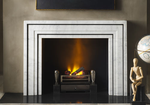 Cornice per camino contemporanea - THE EALING - Chesneys - in marmo / in acciaio