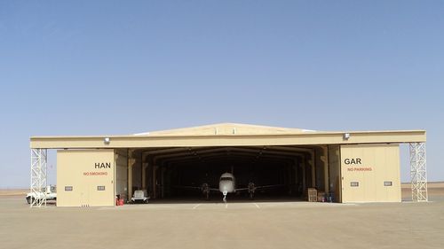 Edificio prefabbricato - AIRCRAFT HANGAR - DORCE Prefabricated Building & Construction Industry Trade Inc.  - modulare / in calcestruzzo / su ossatura metallica