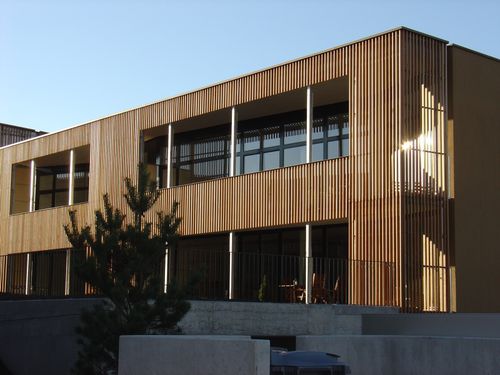 Rivestimento di facciata in pannelli - ALLSCHWIL - Haring Engineering Ltd  - in legno / con scanalature