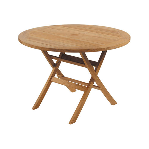 Tavolo da pranzo classico - Ascot 110 - Barlow Tyrie - in teak / con supporto in teak / rotondo