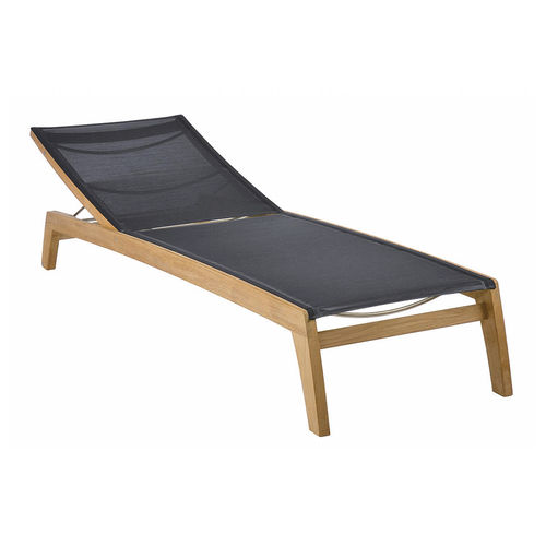 Lettino prendisole contemporaneo - Horizon  - Barlow Tyrie - in Textilene® / in teak / contract