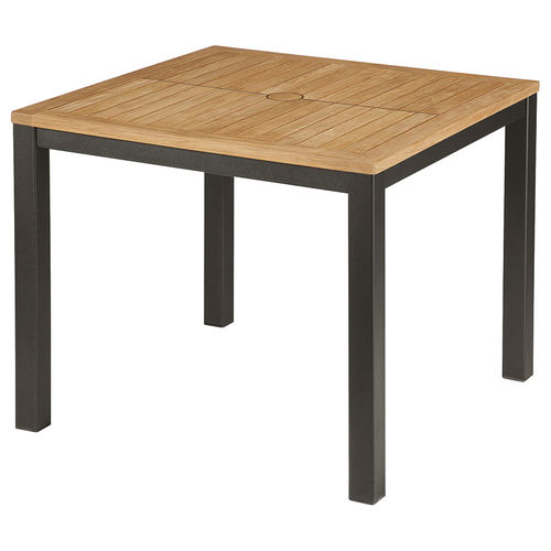 Tavolo da pranzo contemporaneo - Aura  - Barlow Tyrie - in teak / con supporto in alluminio / quadrato