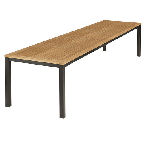 Tavolo da pranzo contemporaneo - Aura  - Barlow Tyrie - in teak / con supporto in alluminio / rettangolare