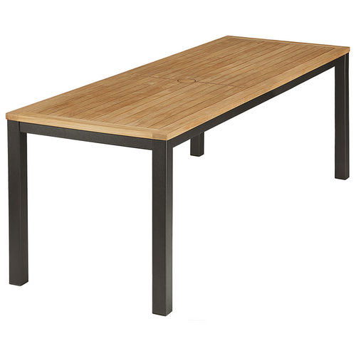 Tavolo da pranzo contemporaneo - Aura Narrow - Barlow Tyrie - in teak / con supporto in alluminio / rettangolare