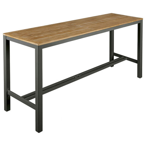 Tavolo alto contemporaneo - Aura  - Barlow Tyrie - in teak / con supporto in alluminio / rettangolare