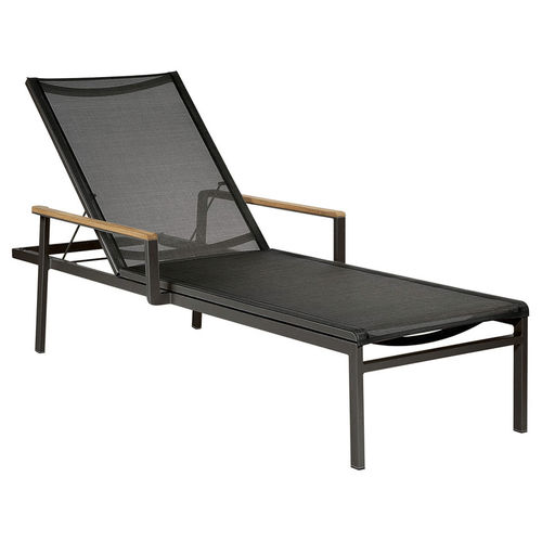 Lettino prendisole contemporaneo - Aura - Barlow Tyrie - in Textilene® / in teak / in alluminio