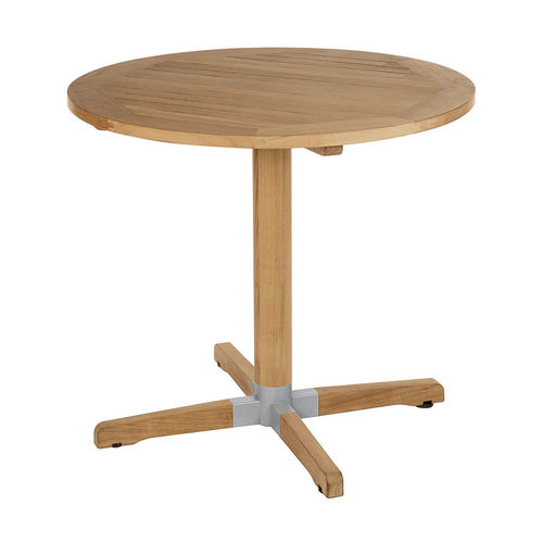 Tavolino contemporaneo - Bermuda  - Barlow Tyrie - in teak / con supporto in teak / rotondo