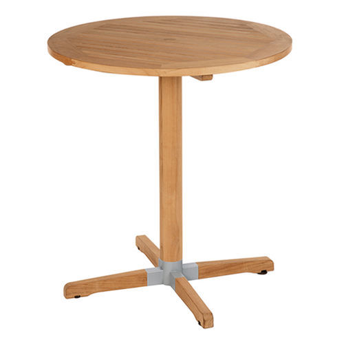 Tavolo alto contemporaneo - Bermuda - Barlow Tyrie - in teak / con supporto in teak / rotondo