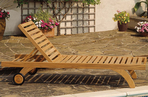 Lettino prendisole contemporaneo - Capri  - Barlow Tyrie - in teak / in teak / contract