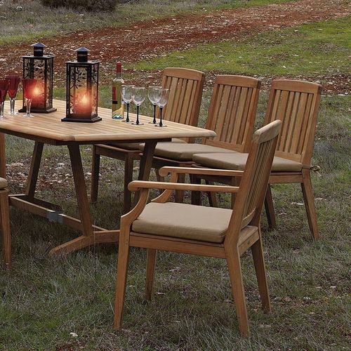 Sedia da pranzo contemporanea - Chesapeake Carver - Barlow Tyrie - da esterno / in teak / con supporto in teak