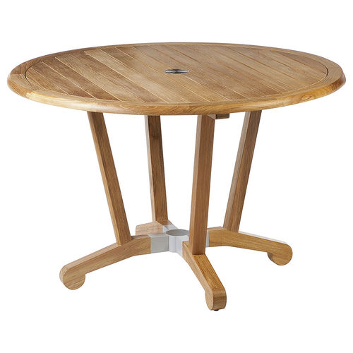 Tavolo da pranzo contemporaneo - Chesapeake  - Barlow Tyrie - in teak / con supporto in teak / rotondo