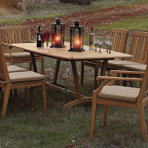 Tavolo da pranzo contemporaneo - Chesapeake  - Barlow Tyrie - in teak / con supporto in teak / rettangolare