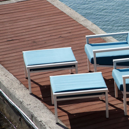 Ottomana contemporanea - Equinox  - Barlow Tyrie - in Sunbrella® / in acciaio inossidabile / rettangolare