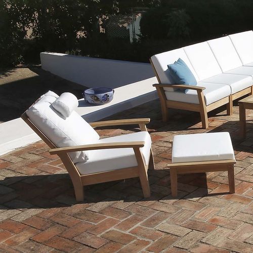 Poltrona contemporanea - Haven  - Barlow Tyrie - in Sunbrella® / in teak / con cuscino rimovibile