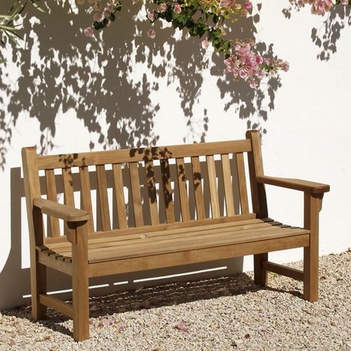 Panca da giardino classica - London  - Barlow Tyrie - in teak / con schienale / con braccioli