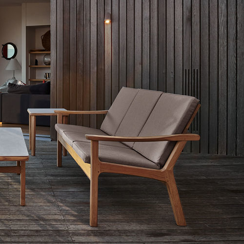 Divano contemporaneo - Monterey  - Barlow Tyrie - da esterno / in teak / con cuscino rimovibile