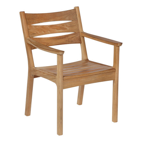 Sedia da pranzo contemporanea - Monterey - Barlow Tyrie - da esterno / in teak / con supporto in teak