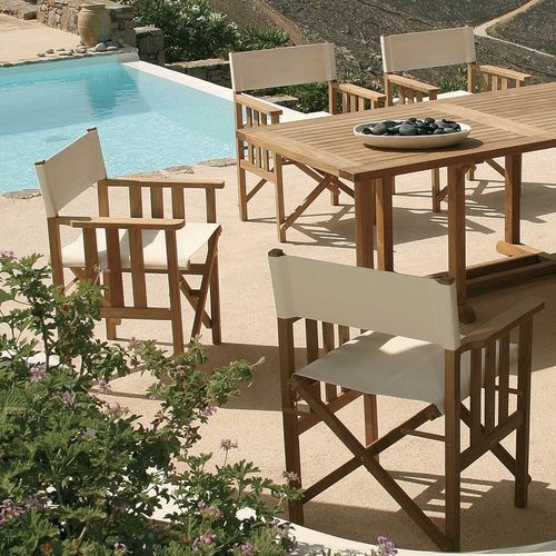 Sedia in stile Direttorio - Safari® - Barlow Tyrie - da esterno / in Sunbrella® / con supporto in teak