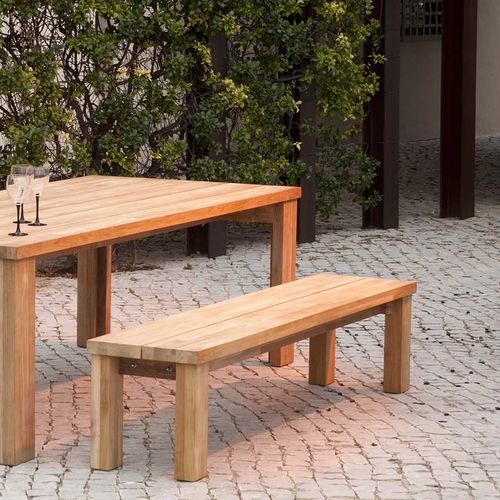 Panca da giardino contemporanea - Titan - Barlow Tyrie - in teak / senza schienale / senza braccioli