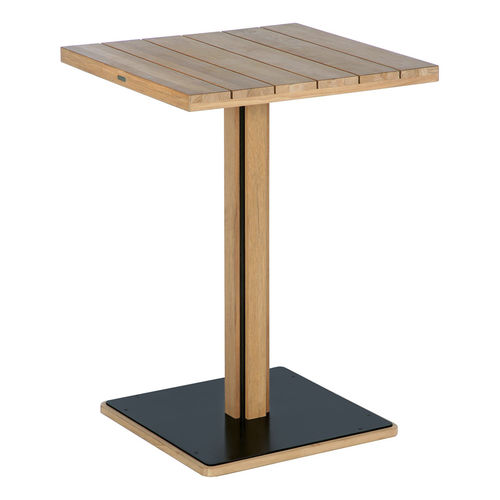 Tavolo alto contemporaneo - Titan  - Barlow Tyrie - in teak / con supporto in alluminio / con supporto in teak