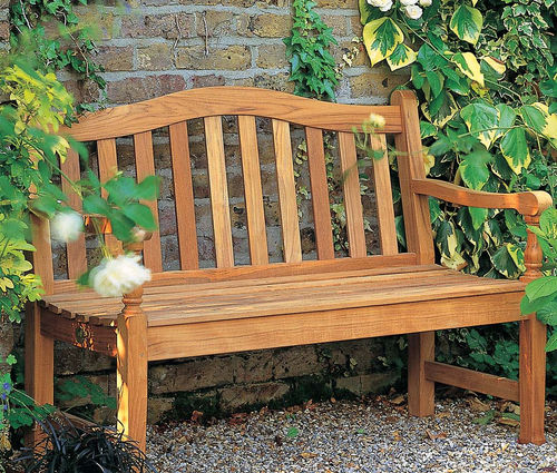 Panca da giardino classica - Waveney - Barlow Tyrie - in teak / con schienale / con braccioli