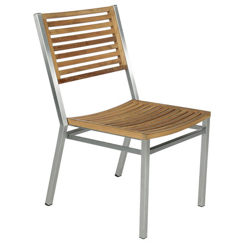 Sedia da pranzo contemporanea - Equinox  - Barlow Tyrie - da esterno / in teak / con supporto in acciaio inossidabile