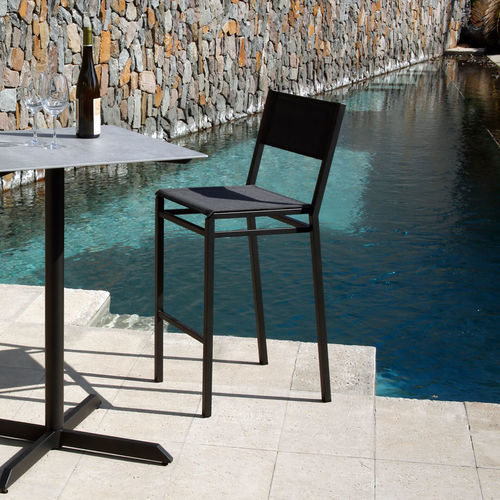 Sedia alta contemporanea - Equinox - Barlow Tyrie - da esterno / in Textilene® / con supporto in acciaio verniciato a polvere
