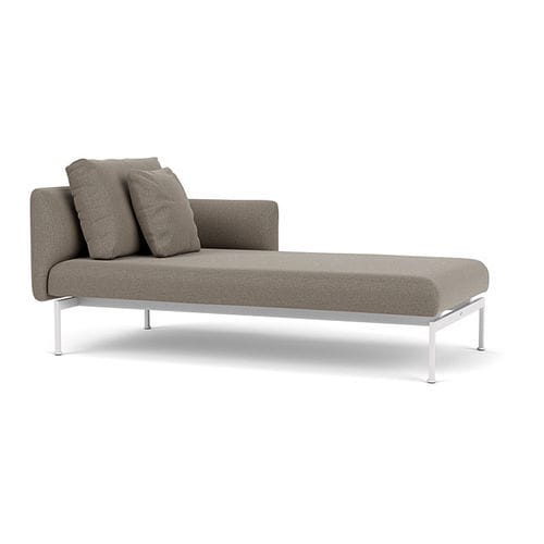 Dormeuse contemporanea - Layout  - Barlow Tyrie - in Sunbrella® / in acciaio inossidabile / con supporto in acciaio inossidabile