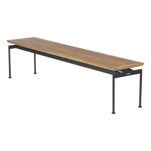 Panca contemporanea - Layout  - Barlow Tyrie - in teak / in acciaio con rivestimento a polvere / senza schienale