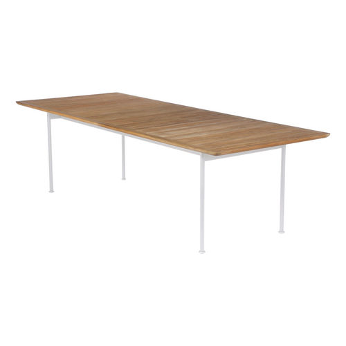 Tavolo da pranzo contemporaneo - Layout  - Barlow Tyrie - in teak / con supporto in acciaio termolaccato / rettangolare
