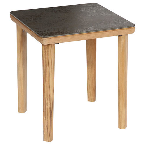 Tavolo d'appoggio contemporaneo - Monterey  - Barlow Tyrie - in ceramica / con supporto in teak / quadrato