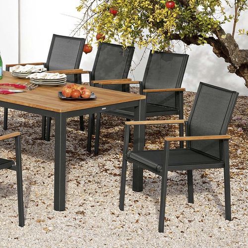 Sedia da pranzo contemporanea - Aura - Barlow Tyrie - da esterno / in Textilene® / con supporto in alluminio