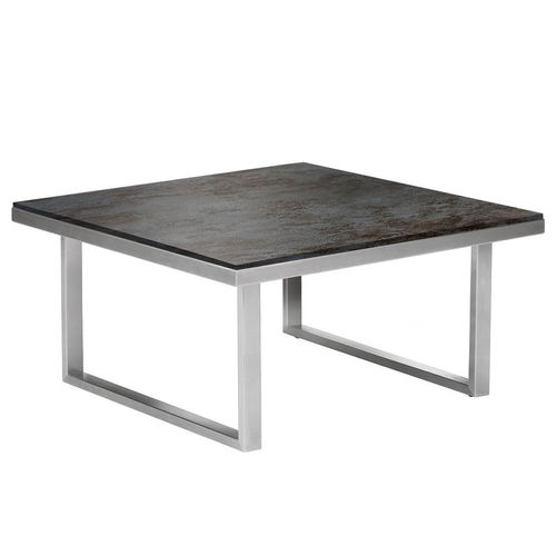 Tavolino basso contemporaneo - Mercury - Barlow Tyrie - in ceramica / con supporto in acciaio inossidabile / quadrato
