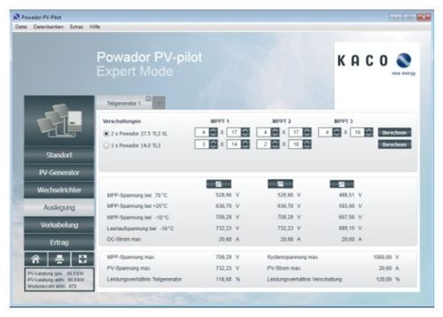 Software di progettazione - POWADOR PV-PILOT  - KACO new energy - per strutture in calcestruzzo