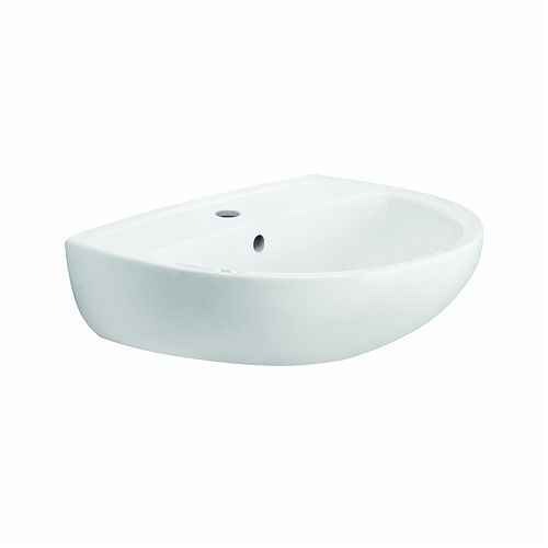 Lavabo sospeso - OT4241WH - Twyford Bathrooms  - in ceramica / a forma di D / 1 foro
