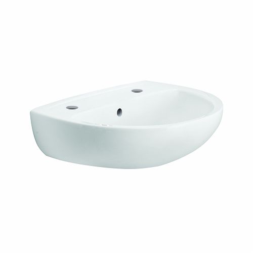 Lavabo sospeso - OT4242WH - Twyford Bathrooms  - in ceramica / a forma di D / 2 fori