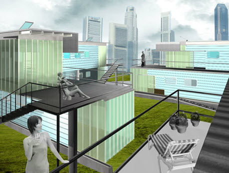 Edificio modulare - ECOVILLE - OMD office of mobile design - prefabbricato / in legno / per alloggi collettivi