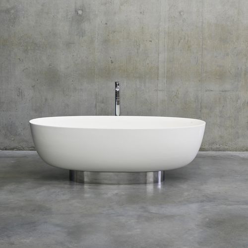 Vasca da bagno ovale - PURO WITH PLINTH - Clearwater Baths - da appoggio / in composito / in acciaio inossidabile