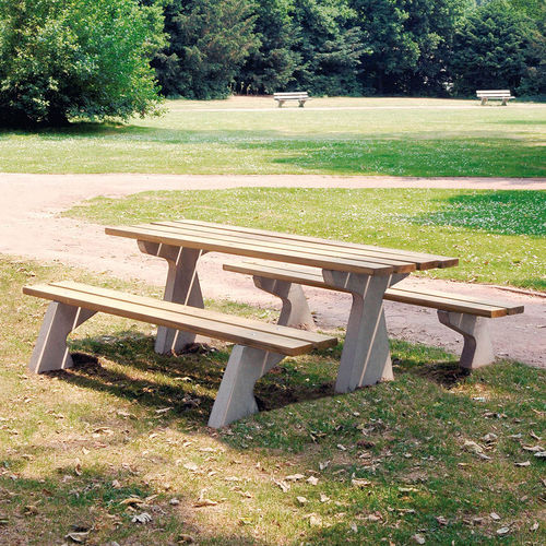 Tavolo da picnic classico - TP - VelopA - in legno / in calcestruzzo / rettangolare