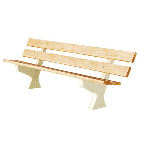 Panca per spazi pubblici classica - BN - VelopA - in legno / in calcestruzzo / con schienale